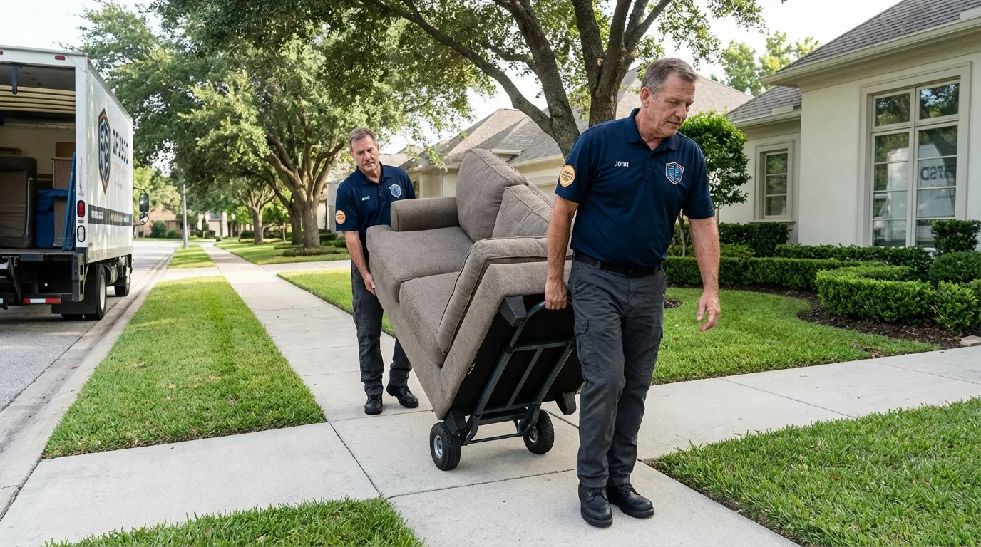 Local residential moving crew loading furniture in Blackville, SC